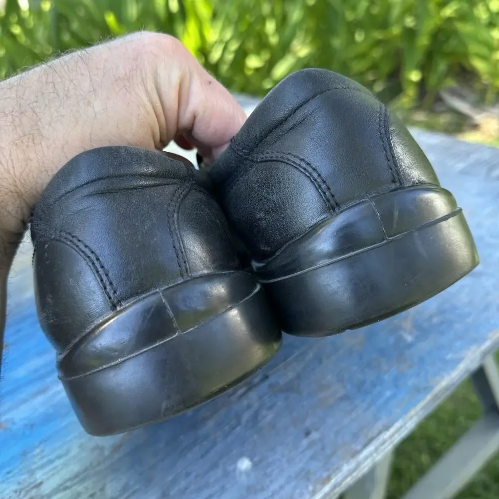 HUSH PUPPIES RAINMAKER WATERPROOF DRESS COMFORT BLACK LEATHER SHOES 8 W Wide 30